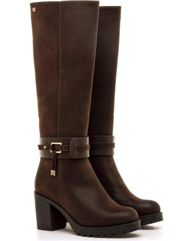 HOHER STIEFEL MARIA MARE 63618 BRAUN MIT SCHNALLE UND ABSATZ MARRóN