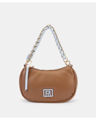 BORSA A SPALLA PEPE MOLL 252381 IN PELLE MARRONE CON CATENA MARRóN