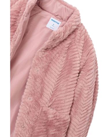 CAPPOTTO MAYORAL IN PELLICCIA SINTETICA MODELLO 4441 ROSA ROSA