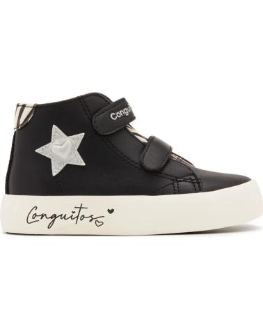 CONGUITOS SNEAKERS ALTE IN TELA 282108 CON STELLA NERA NEGRO
