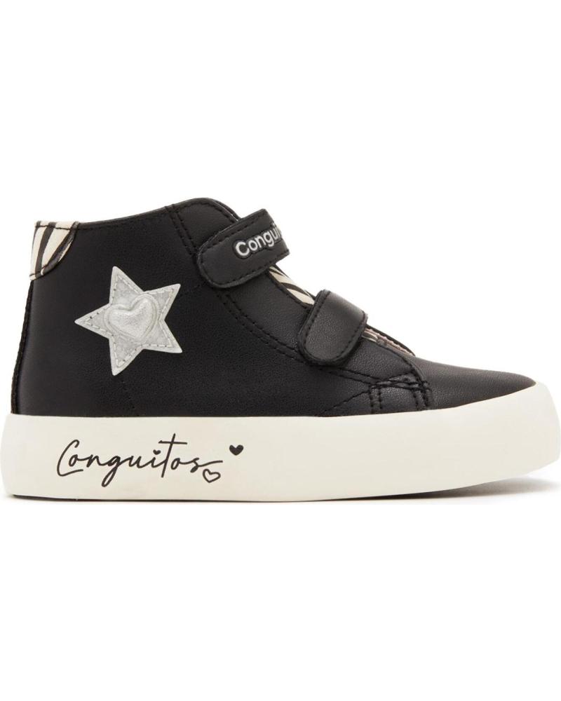 CONGUITOS SNEAKERS ALTE IN TELA 282108 CON STELLA NERA NEGRO