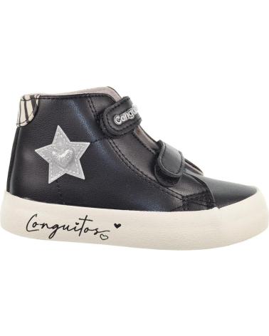 CONGUITOS SNEAKERS ALTE IN TELA 282108 CON STELLA NERA NEGRO