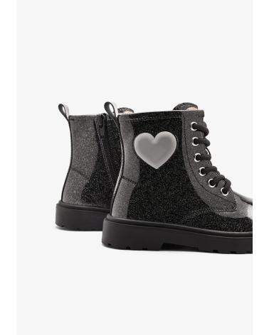 STIVALI MILITARI CONGUITOS 313002 NERI CON LUCI E CUORE NEGRO