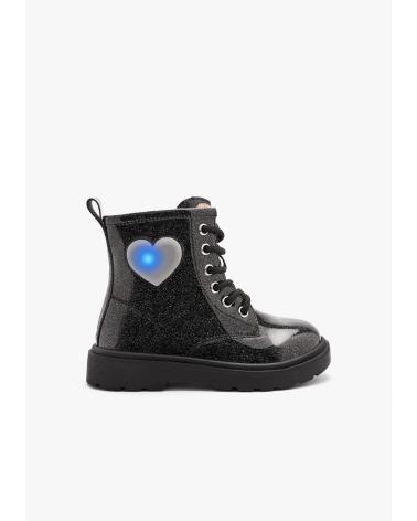 STIVALI MILITARI CONGUITOS 313002 NERI CON LUCI E CUORE NEGRO