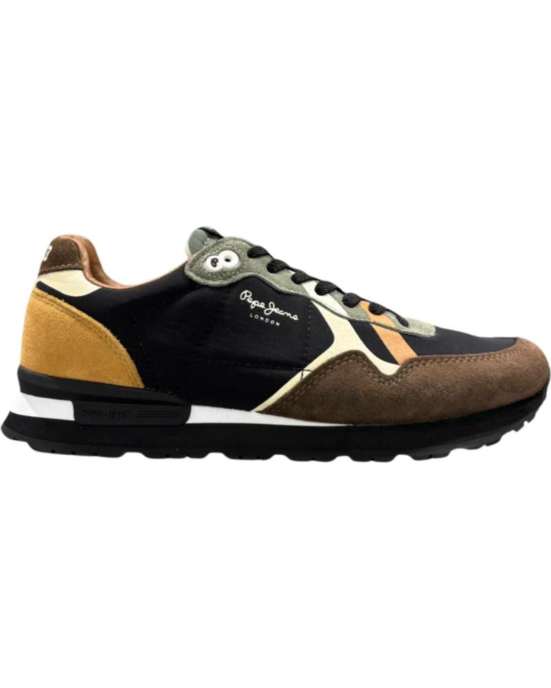 SNEAKERS PEPE JEANS BRIT PRINTS PMS400002 KAKI NERE NEGRO