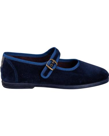 NATURAL WORLD SAPATOS MARY JANE LOIRE DE VELUDO AZUL MARINHO AZUL