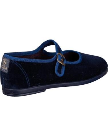 NATURAL WORLD SAPATOS MARY JANE LOIRE DE VELUDO AZUL MARINHO AZUL