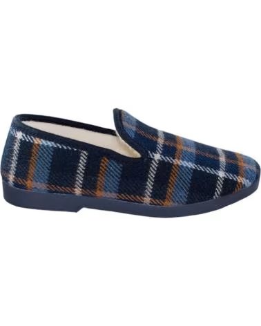 SEVILLAS ZAPATILLAS DE CASA CON ESTAMPADO DE CUADROS Y FORRO CONFORT MARINO