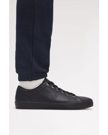FRED PERRY BASELINE LEATHER B1306 SNEAKER SCHWARZ BLACK