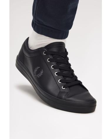 FRED PERRY BASELINE LEATHER B1306 SNEAKER SCHWARZ BLACK