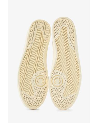 FRED PERRY SPENCER LEATHER B4334 SNEAKER HELL-ECRU MIT GRÜNEN AKZENTEN BEIGE