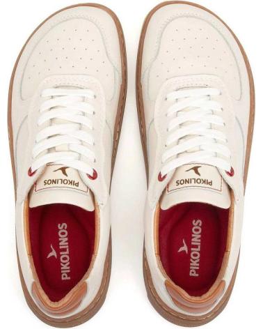 PIKOLINOS U9F-4285C1 - SCARPA IN PELLE BIANCA CON LACCI BLANCO