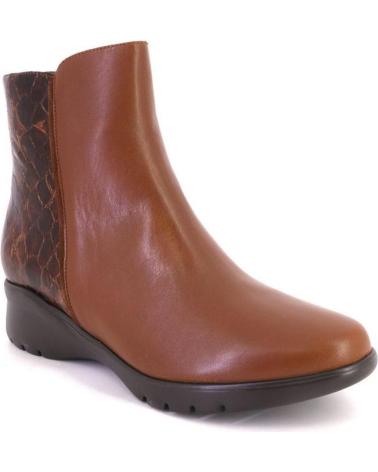 PIESANTO 255873 - STIEFELETTEN AUS LEDER IN COGNAC MIT TEXTUR-EINSATZ CUERO