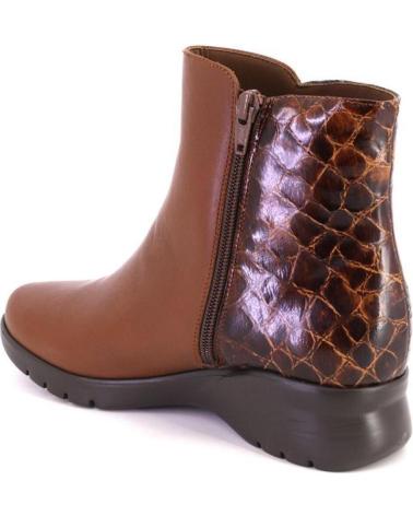 PIESANTO 255873 - STIEFELETTEN AUS LEDER IN COGNAC MIT TEXTUR-EINSATZ CUERO