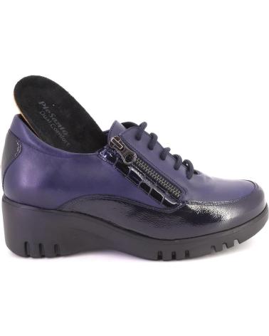 PIESANTO 215934 SAPATOS DE COURO AZUL MARINHO COM DETALHES PRETOS AZUL MARINO