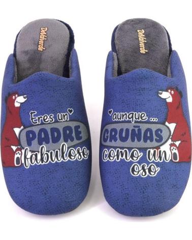 PANTUFAS DEVALVERDE 3540 AZUL MARINHO COM MENSAGEM 'PAI FABULOSO' AZUL MARINO