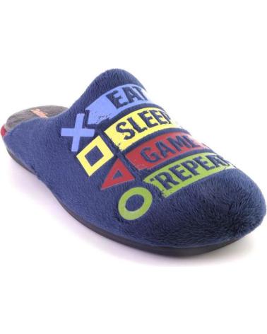 PANTUFAS DEVALVERDE 3543 AZUL MARINHO DESIGN 'EAT SLEEP GAME REPEAT' GAMER AZUL MARINO