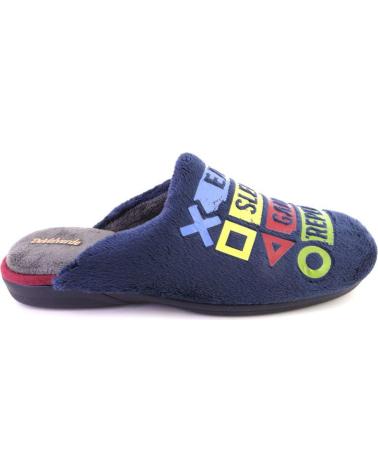 PANTUFAS DEVALVERDE 3543 AZUL MARINHO DESIGN 'EAT SLEEP GAME REPEAT' GAMER AZUL MARINO