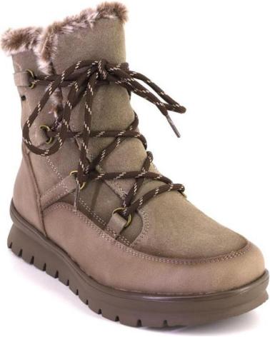TREINTAS M4462 - BOTTES EN CUIR TAUPE AVEC INTÉRIEUR FOURRÉ TAUPE