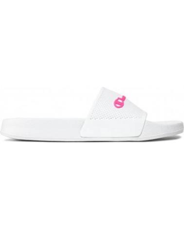CHAMPION DAYTONA SLIDE BADESCHUHE WEISS MIT PINKEM LOGO MULTICOLOR