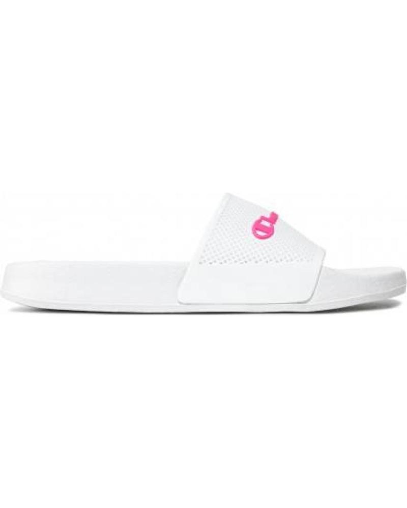 CHAMPION DAYTONA SLIDE BADESCHUHE WEISS MIT PINKEM LOGO MULTICOLOR