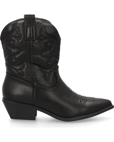 PUNTOSALAO WESTERN-STIEFELETTEN MIT NIEDRIGEM SCHAFT UND MITTLEREM ABSATZ IN SCHWARZ VARIOS COLORES