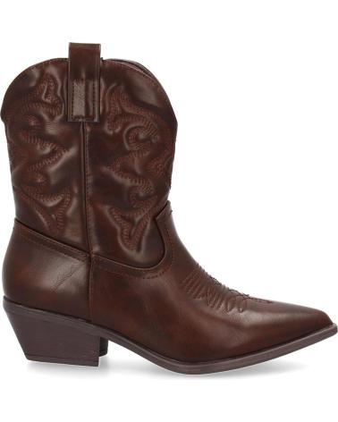 PUNTOSALAO WESTERN-STIEFELETTEN MIT NIEDRIGEM SCHAFT UND MITTLEREM ABSATZ IN BRAUN VARIOS COLORES