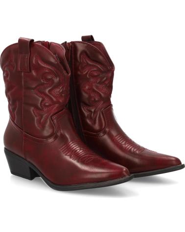 PUNTOSALAO WESTERNSTIEFELETTEN NIEDRIGER SCHAFT MITTELHOHER ABSATZ BORDEAUX VARIOS COLORES