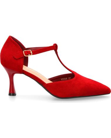 PUNTOSALAO DÉCOLLETÉ CON CINTURINO A T E TACCO A SPILLO SOTTILE - ROSSO VARIOS COLORES