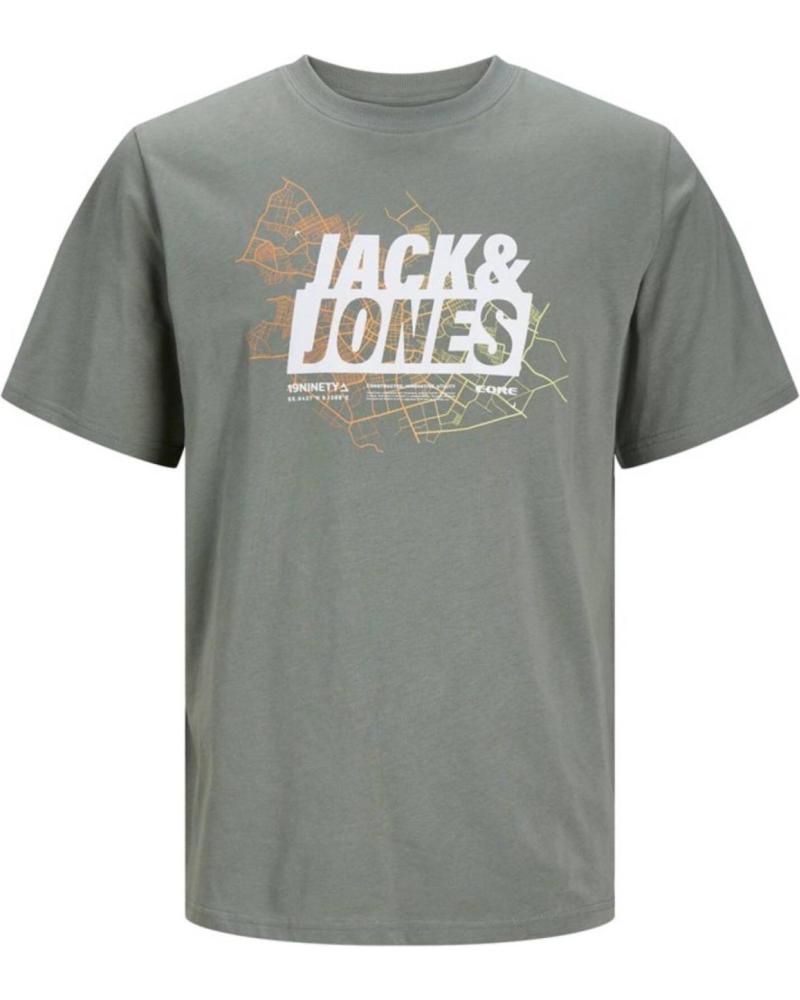 JACK & JONES GREEN PRINTED ROUND NECK T-SHIRT VERDE