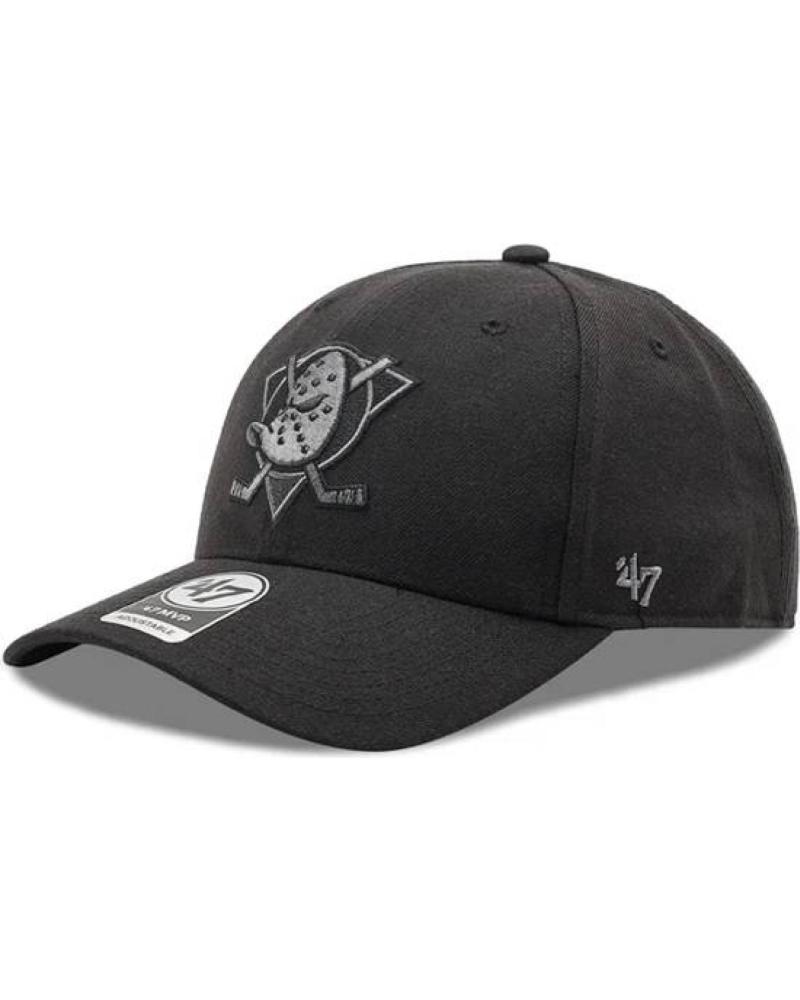 BONÉ SNAPBACK '47 BRAND NHL ANAHEIM DUCKS PRETO COM LOGÓTIPO BORDADO NEGRO