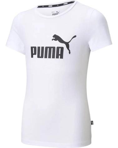 T-SHIRT PUMA ESSENTIALS LOGO BIANCA PER BAMBINA BLANCO