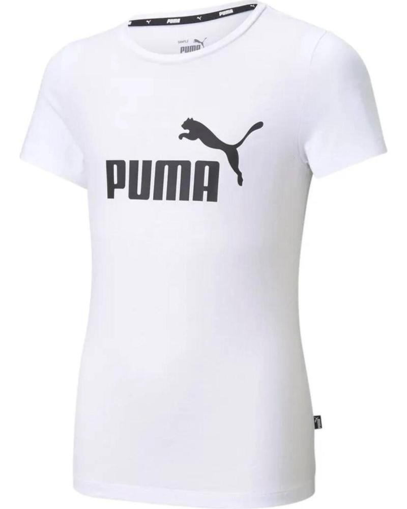 T-SHIRT PUMA ESSENTIALS LOGO BIANCA PER BAMBINA BLANCO