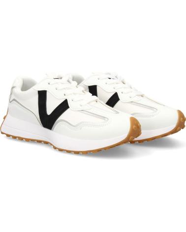SNEAKERS CASUAL PUNTOSALAO SL-762 BIANCHE CON DETTAGLIO NERO E SUOLA CARAMELLO VARIOS COLORES