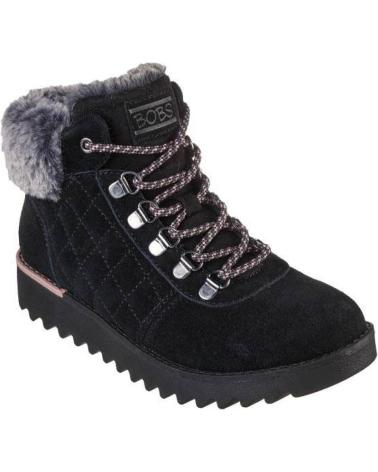 SKECHERS BOBS MOUNTAIN KISS - FRONTIER FRENZY - DAMEN-STIEFELETTEN AUS SCHWARZEM WILDLEDER NEGRO