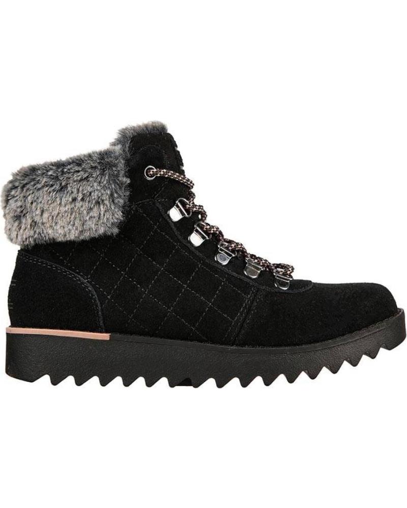 SKECHERS BOBS MOUNTAIN KISS - FRONTIER FRENZY - DAMEN-STIEFELETTEN AUS SCHWARZEM WILDLEDER NEGRO