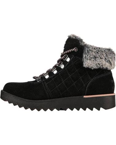 SKECHERS BOBS MOUNTAIN KISS - FRONTIER FRENZY - DAMEN-STIEFELETTEN AUS SCHWARZEM WILDLEDER NEGRO