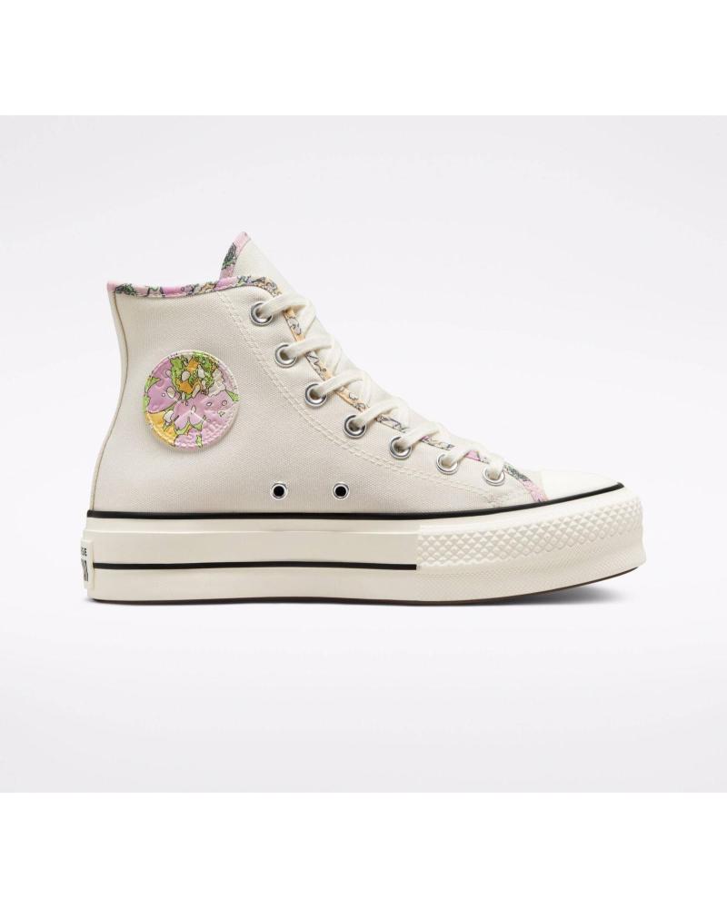 CONVERSE CHUCK TAYLOR ALL STAR LIFT PLATFORM CRAFTED FLORA BRANCAS BLANCO