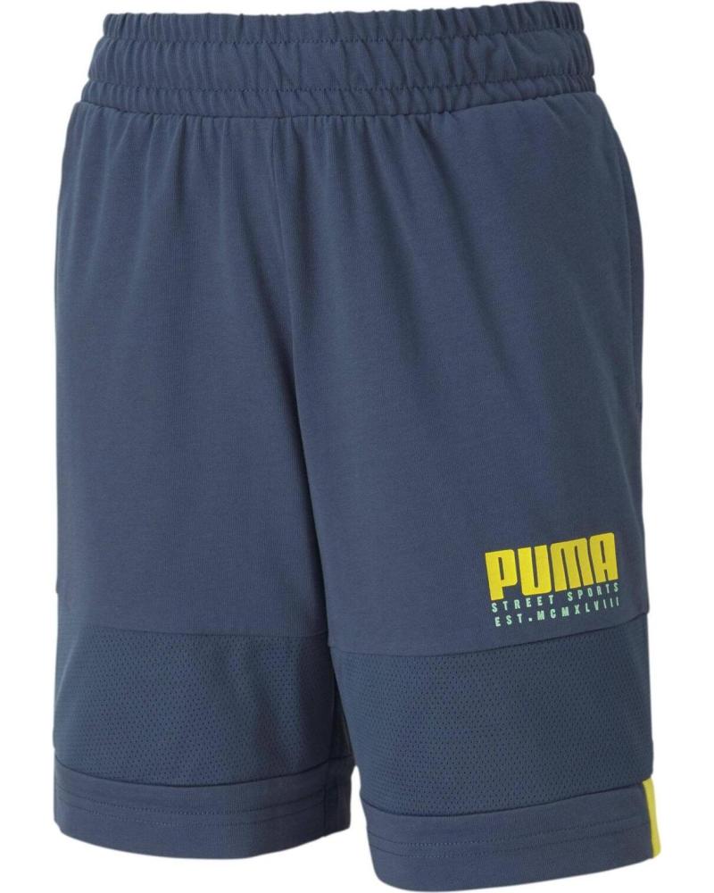 PUMA ALPHA JERSEY SHORTS DARK DENIM BLU AZUL