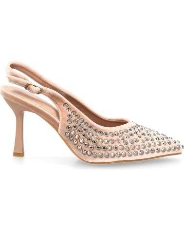 PUNTOSALAO DÉCOLLETÉ STILETTO NUDE CON STRASS BRILLANTI E CINTURINO POSTERIORE VARIOS COLORES