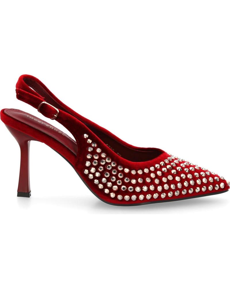 PUNTOSALAO ROTE STILETTO-PUMPS MIT METALLIC-DETAILS UND FERSENRIEMEN VARIOS COLORES