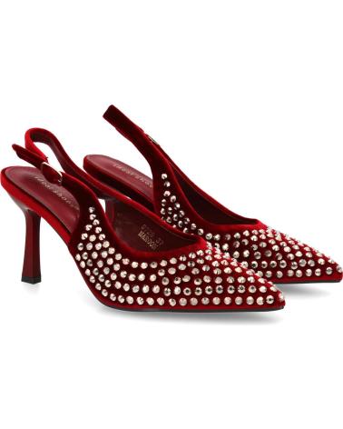 PUNTOSALAO ROTE STILETTO-PUMPS MIT METALLIC-DETAILS UND FERSENRIEMEN VARIOS COLORES