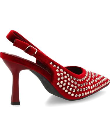 PUNTOSALAO ROTE STILETTO-PUMPS MIT METALLIC-DETAILS UND FERSENRIEMEN VARIOS COLORES