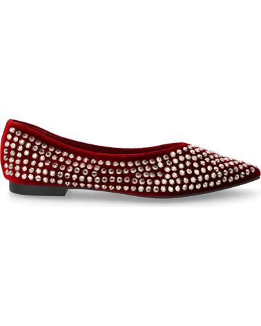 BALLERINE PUNTOSALAO CON DETTAGLI BRILLANTI COLOR BORDEAUX VARIOS COLORES