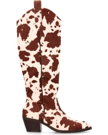 PUNTOSALAO BOTAS ESTILO COWBOY WESTERN COM ESTAMPA DE VACA MARROM E BRANCO VARIOS COLORES