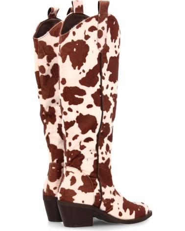 PUNTOSALAO WESTERNSTIEFEL COWBOYSTIEFEL MIT KUHMUSTER BRAUN-WEISS VARIOS COLORES