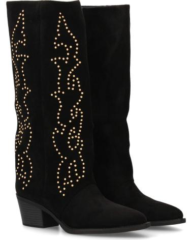 PUNTOSALAO HOHE SCHWARZE WESTERNSTIEFEL BESTICKT - MODELL 4022 VARIOS COLORES