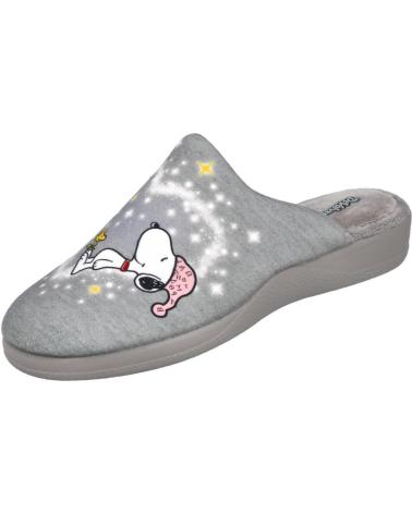 DEVALVERDE 1182 SNOOPY HAUSSCHUHE DAMEN GRAU GRIS