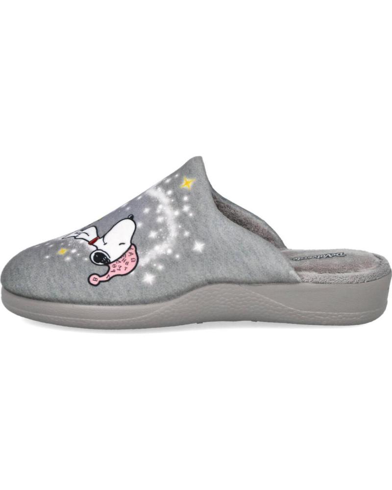 DEVALVERDE 1182 SNOOPY HAUSSCHUHE DAMEN GRAU GRIS