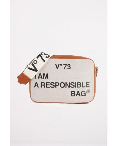 BOLSA A TIRACOLO V73 TASCAPANE RESPONSIBILITY MARROM NATURAL NTRLCUO